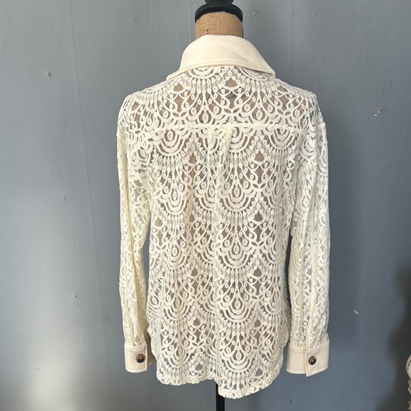 Chic Lace Button-Up Shirt - Picture 5 of 7